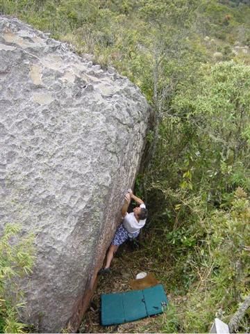Bouldering at the Rocks, with crash pad