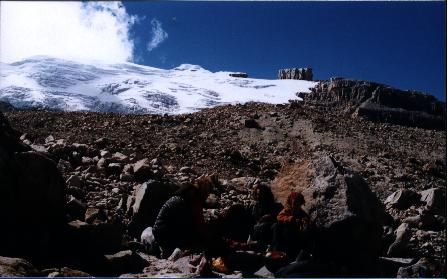 Moraine and glacier
