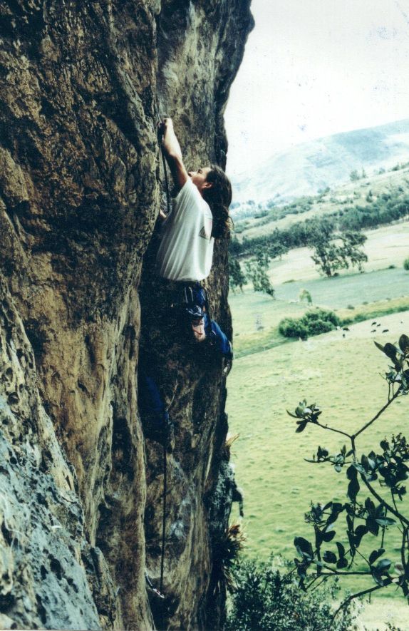 On the wall, with the savanna behind